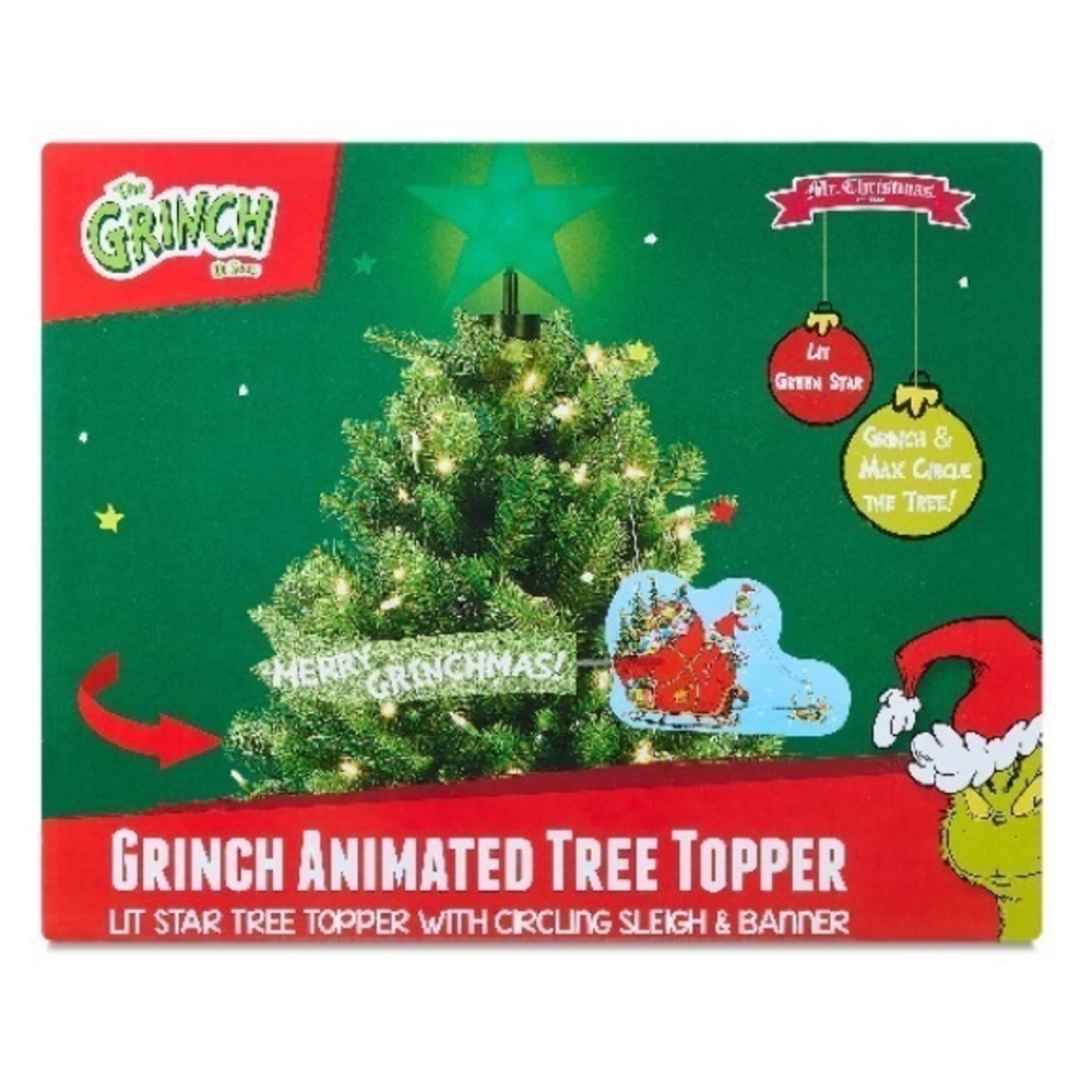NIB. DR. SEUSS The Grinch Animated Tree Topper